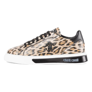 Roberto Cavalli Leather Skateboard Shoes Men's Green