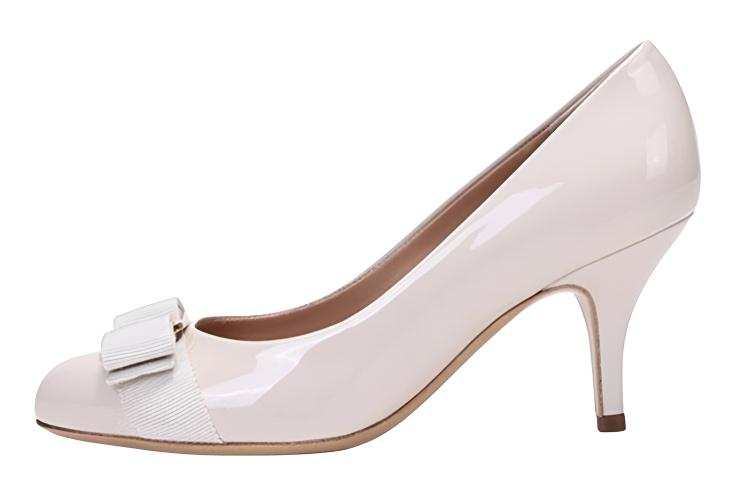Ferragamo FERRAGAMO Slim Heel High Heels 7cm Women's Bone White
