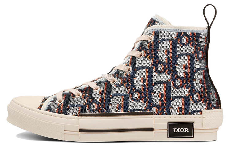 DIOR B23 High top Stylish Skateboarding Shoes Men's Blue Silver