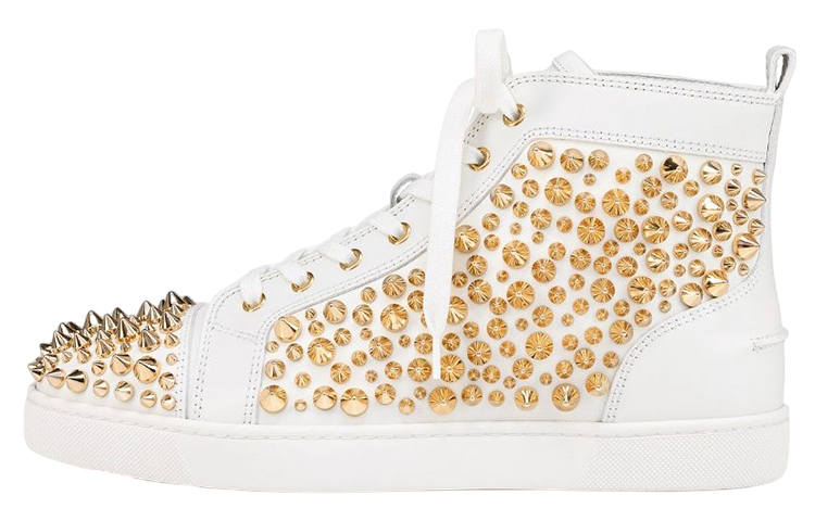 Christian Louboutin CL Leather Stylish Skateboarding Shoes Men's White