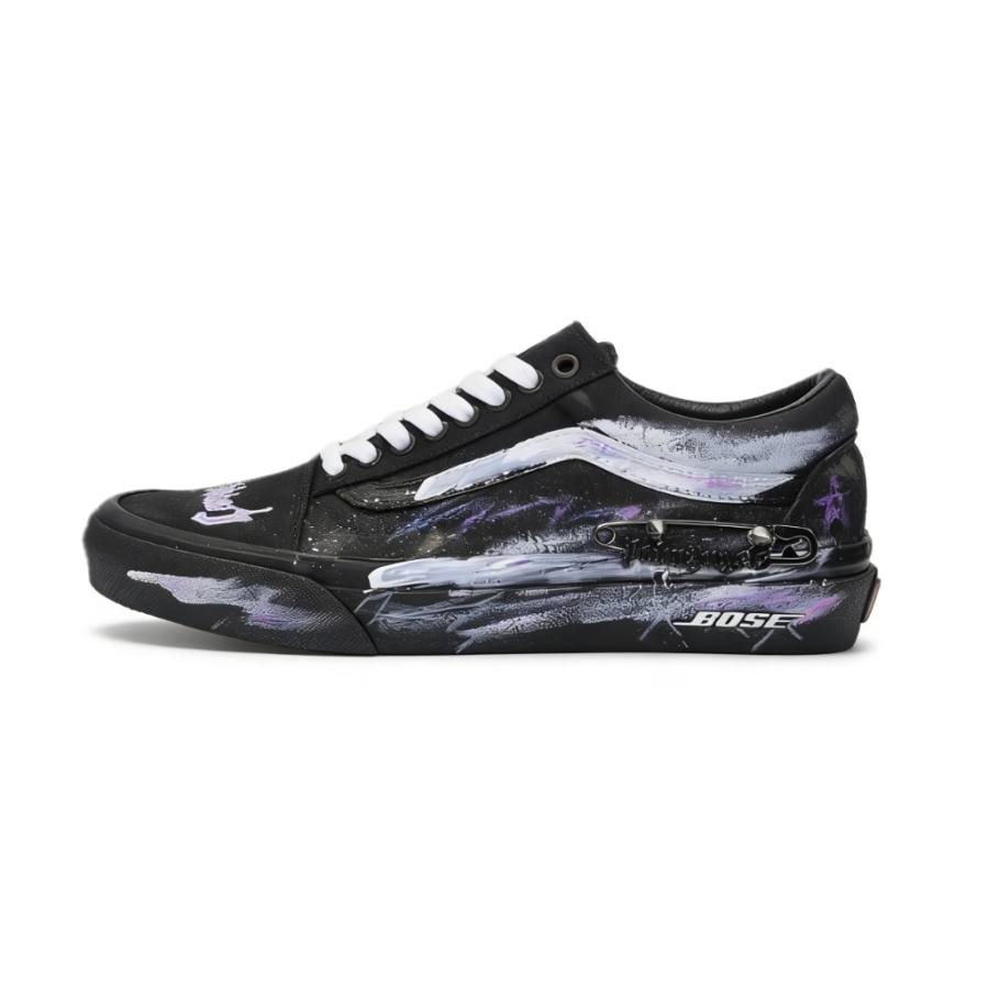 Vans Old Skool Rapid Silver Flower Cushioning Low top Skateboard Shoes Unisex Black White