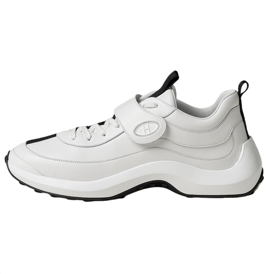 HERMES Loop Calfskin Low top Casual Shoes 4cm Men's White
