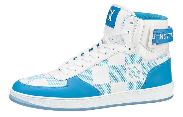 LOUIS VUITTON Rivoli High top Stylish Skateboarding Shoes Men's Blue White