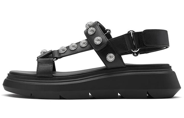 Stuart Weitzman Stuart Weitzman/SW Leather One Strap Sandals Women's Black