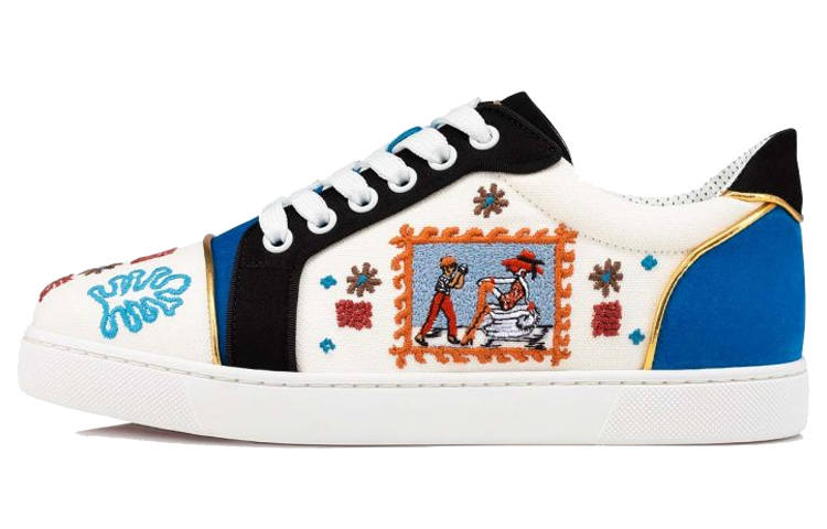 Christian Louboutin CL Low top Stylish Skateboarding Shoes Women's Multicolor
