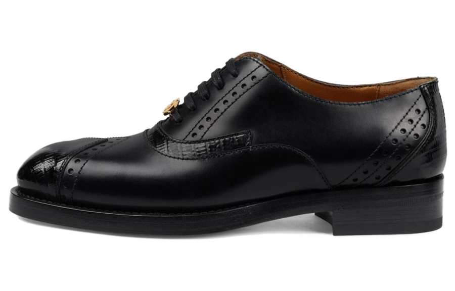 Gucci Wmns Leather Lace-up 'Black' Women's