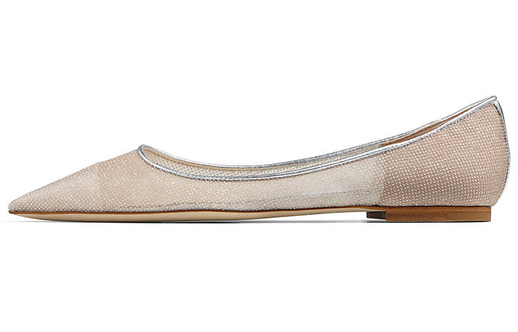 Jimmy Choo LOVE Flat Casual Shoes Women's Silver