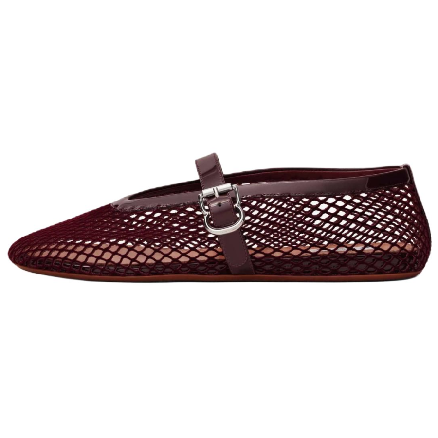 Alaia Flat Mary Jane Shoes Women's Red