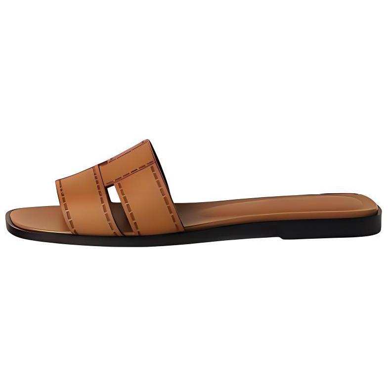 HERMES HERMES Idioma Slide Slippers Women's Brown