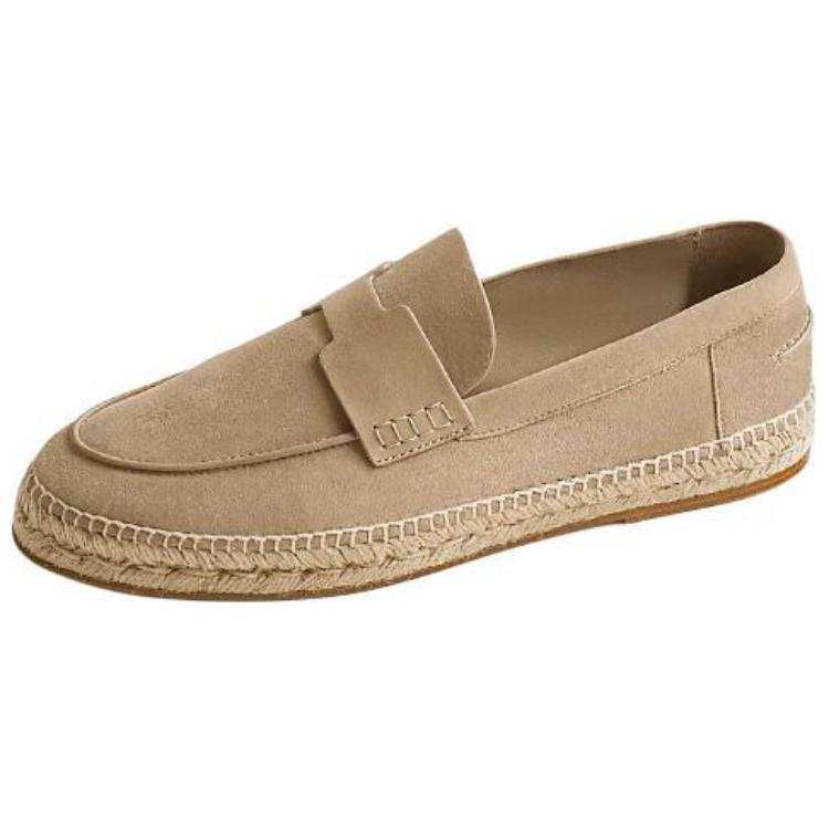HERMES HERMES Trip Suede Espadrilles Men's Beige