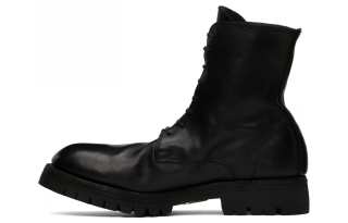 GUIDI Leather Ankle Boots Men's Black