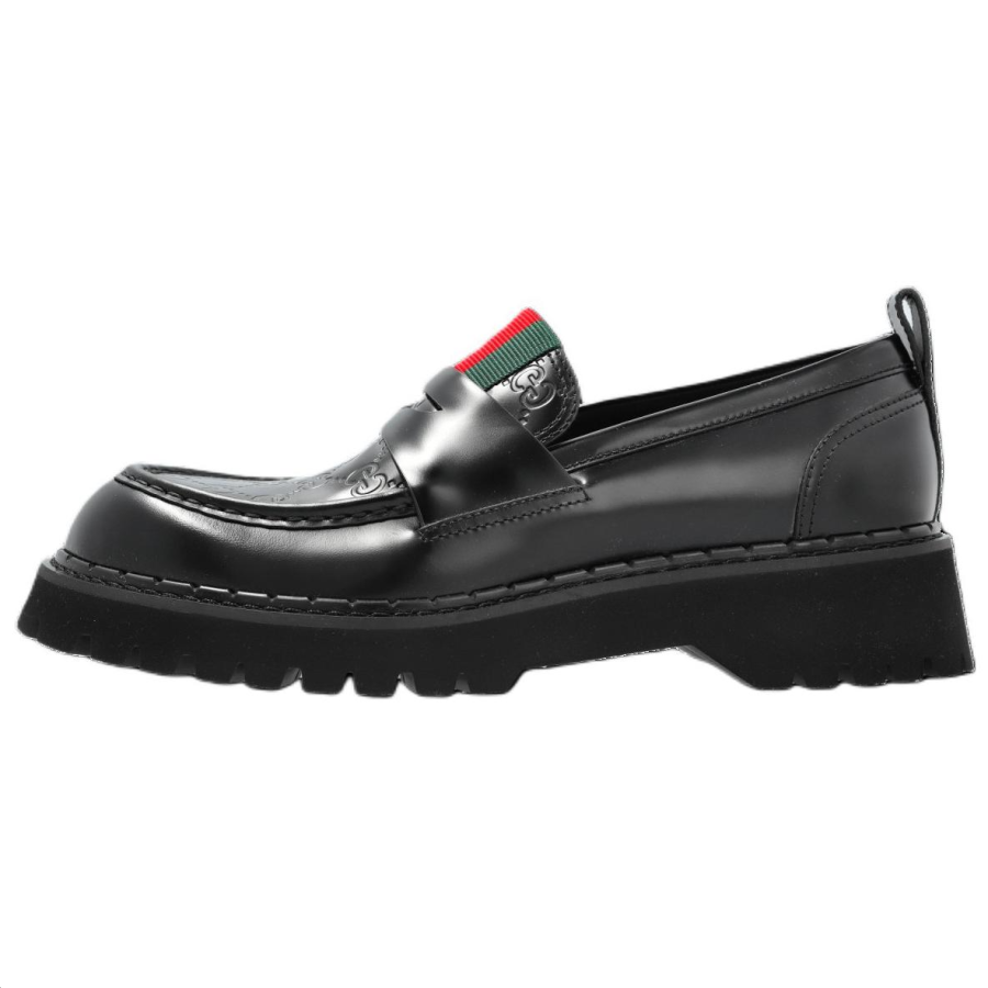 GUCCI GUCCI Leather Loafers Men's Black