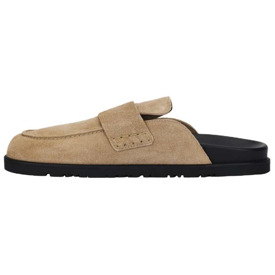 HERMES Go Closed Toe Slippers Women's Beige Yellow