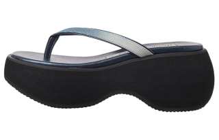 OPENyy Leather Flip Flops 6CM Women's Blue