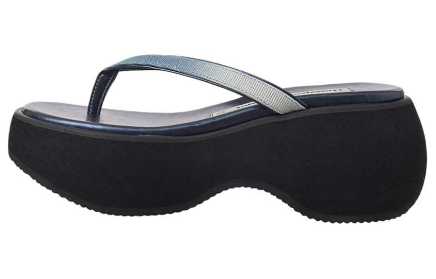 OPENyy OPENyy Leather Flip Flops 6CM Women's Blue