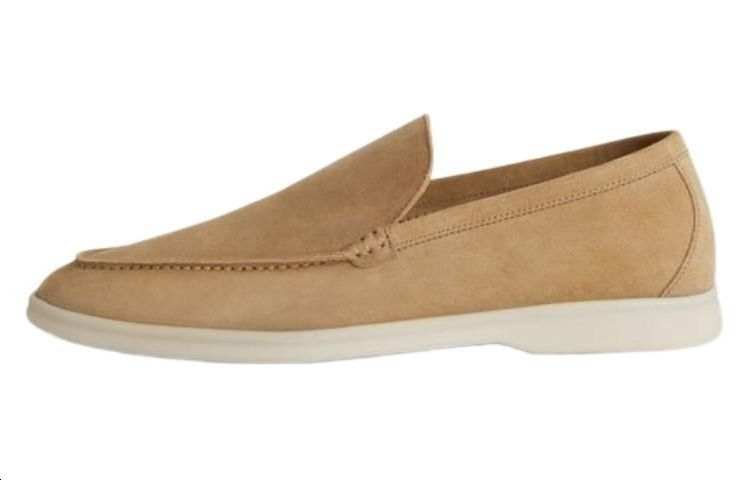 Loro Piana Summer Walk Loafers Men's Light Wood Smoke