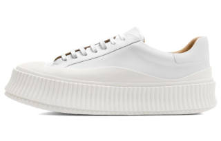 JIL SANDER Leather Low top Stylish Skateboarding Shoes Men's White
