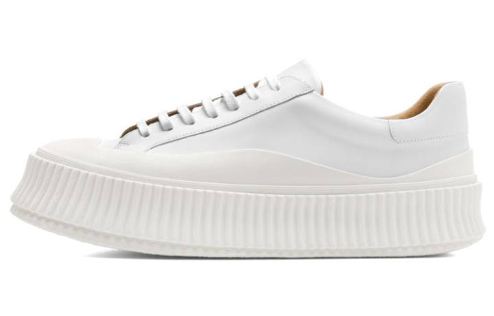 JIL SANDER JIL SANDER Leather Low top Stylish Skateboarding Shoes Men's White