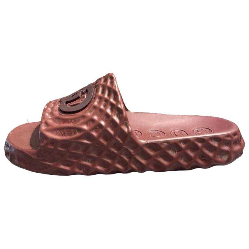 GUCCI GUCCI Interlocking Rubber Slide Slippers Men's Bordeaux