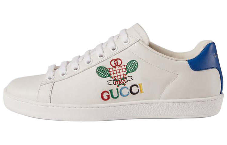 GUCCI ACE Tennis Leather Sports Stylish Skateboarding Shoes Women's White