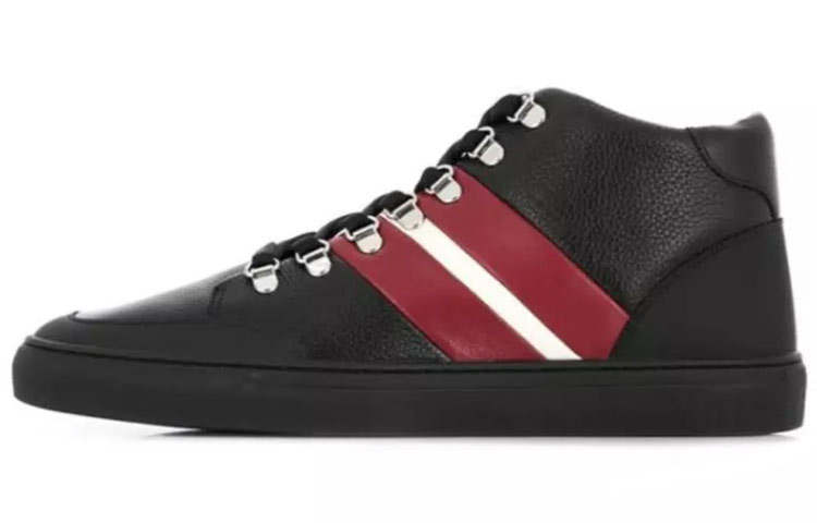 BALLY Hensy 300 Mid top Stylish Skateboarding Shoes Men's Black Red
