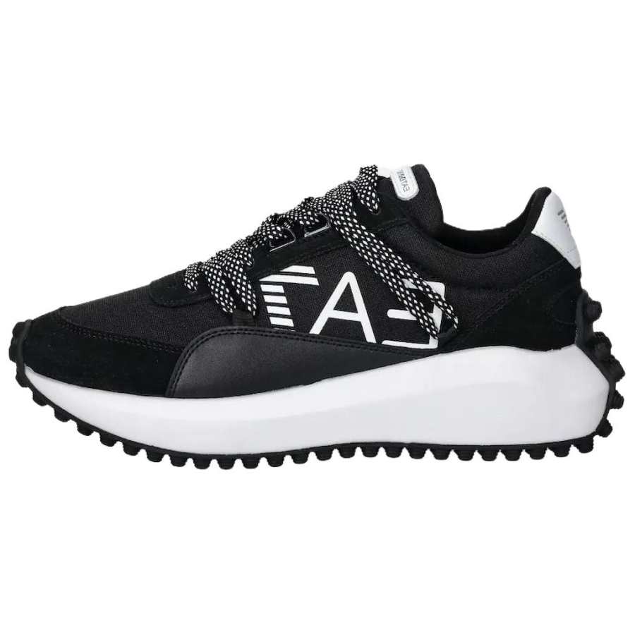 EMPORIO ARMANI EA7 Leather Low top Casual Shoes Men's Black