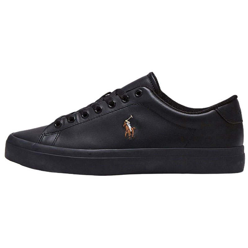 Polo Ralph Lauren Longwood Cow Leather Low top Skateboard Shoes Men's Black