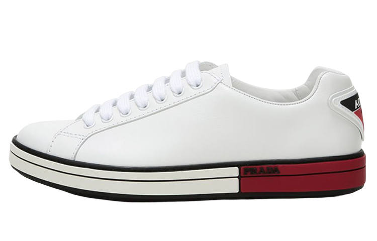 PRADA PRADA Badge Leather 'White Red'