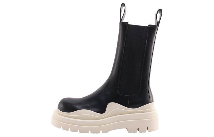 Bottega Veneta Tire Chelsea Crew Chelsea Boots Men's Black