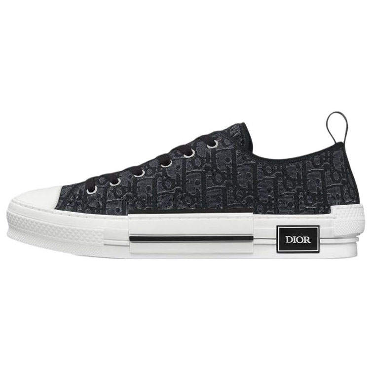 DIOR B23 League Oblique Low top Canvas Shoes Men's Silver Black