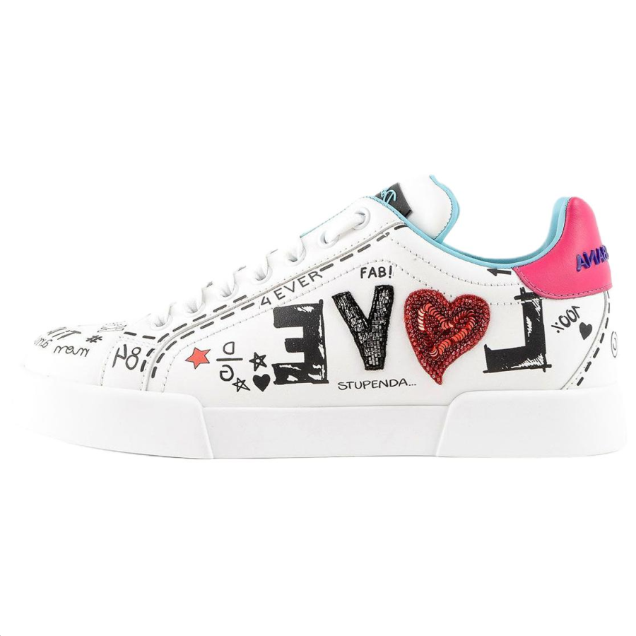 Dolce & Gabbana Portofino Low top Skateboard Shoes Women's White