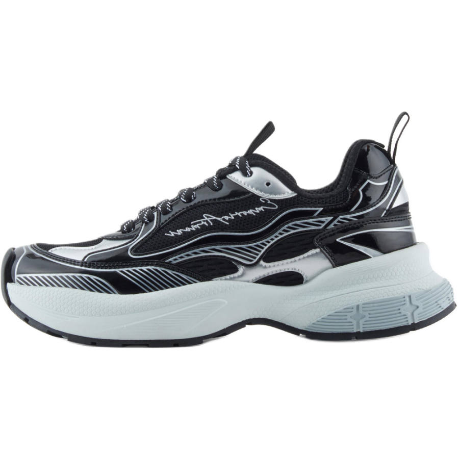 EMPORIO ARMANI Low top Casual Shoes Women's Black Silver