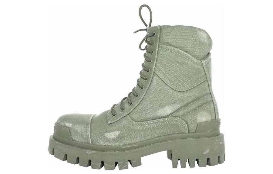 Balenciaga Combat Strike Boots 'Washed Green Cotton'