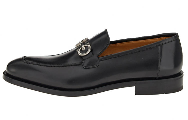 FERRAGAMO GUSTAV Moccasin Shoes Men's Black
