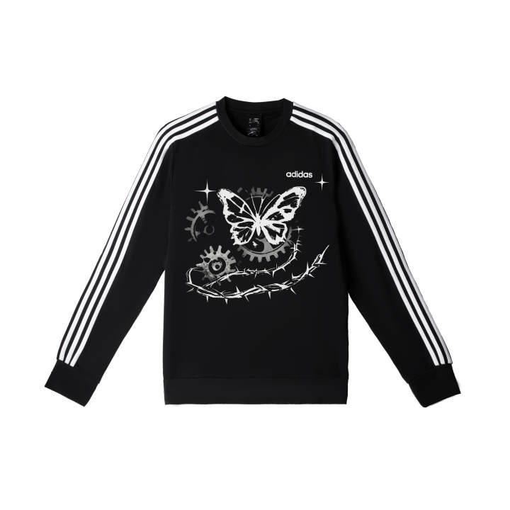 Adidas Adidas Sweatshirts Men's Black Crew Neck Moderate