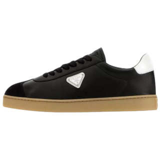 PRADA Leather Low top Skateboard Shoes Men's Black