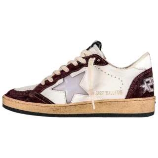 Golden Goose Ball Star Leather Low top Skateboard Shoes Unisex Burgundy