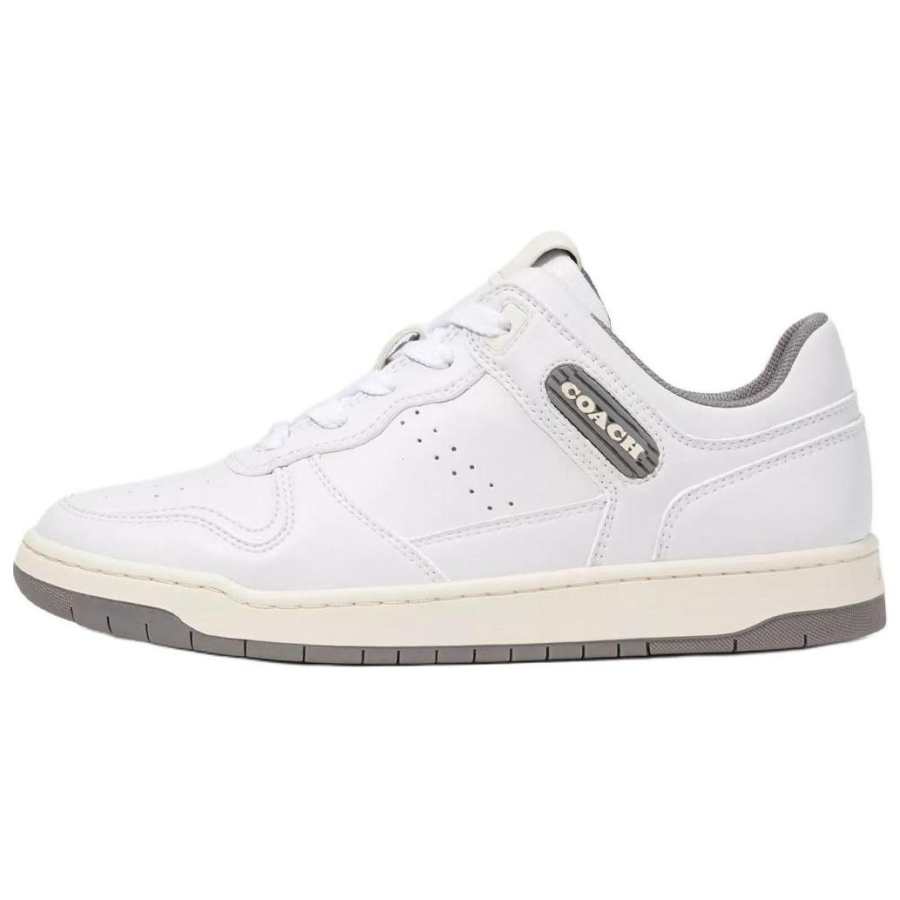 COACH C201 Leather Low top Skateboard Shoes Women's White