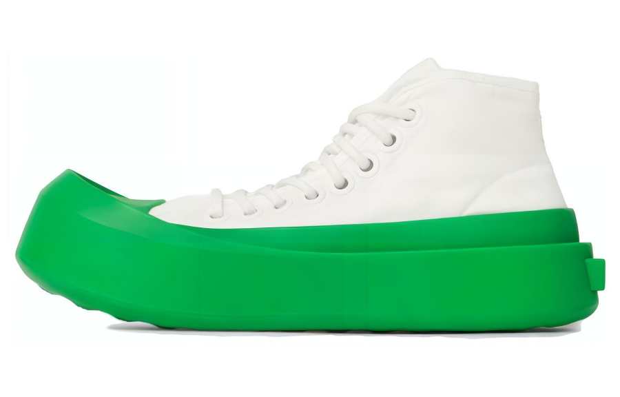 Bottega Veneta Bottega Veneta Jumbo High top Stylish Skateboarding Shoes Men's White Green