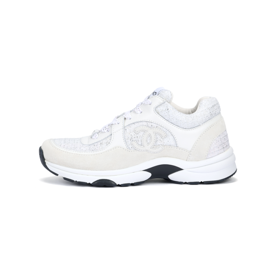Chanel Wmns Cc Logo Sneaker 'White Silver' Women's