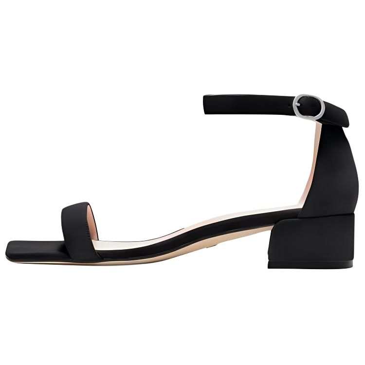Stuart Weitzman Stuart Weitzman/SW Nudistjune Leather One Strap Sandals Women's Black