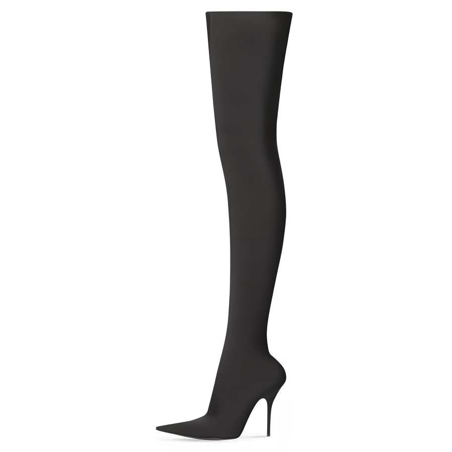Balenciaga Knife 110mm Over The Knee Boots 'Black Matte Spandex' Women's