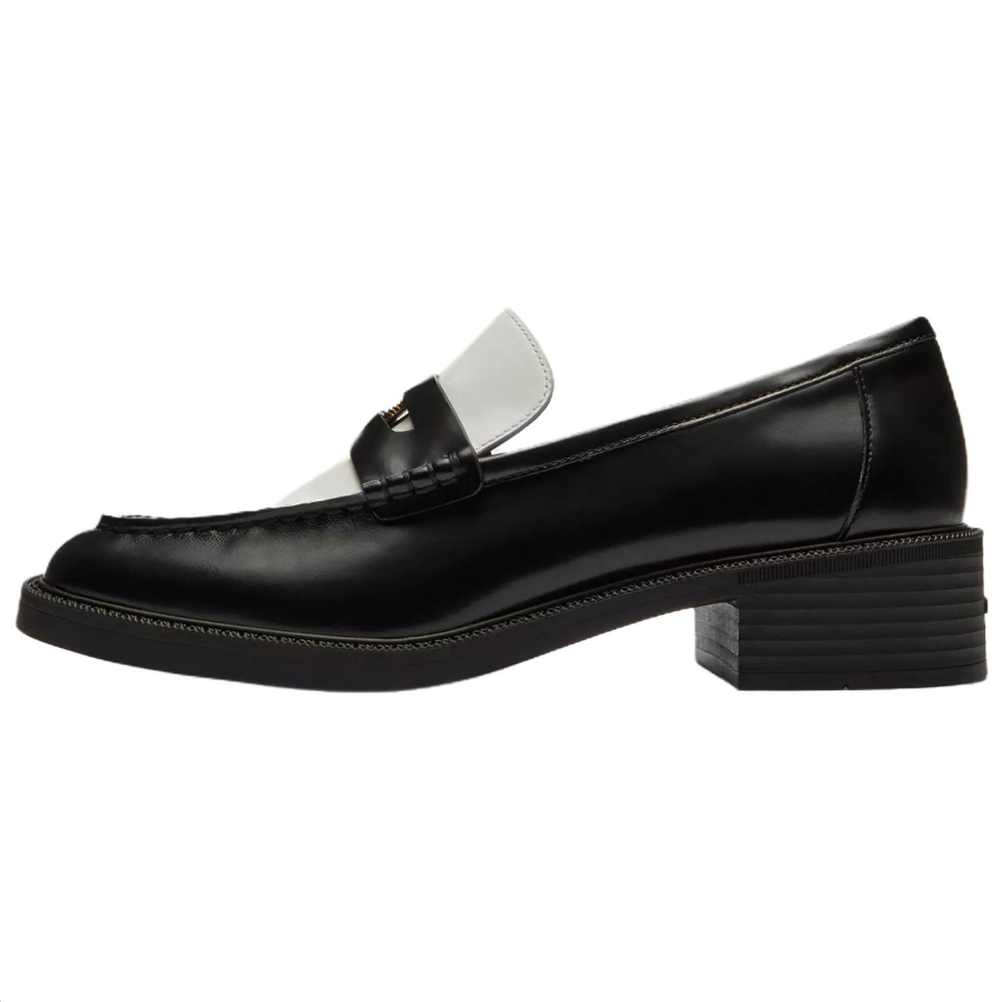 COACH Cow Leather, Leather Loafers 3.5cm Women's Black White