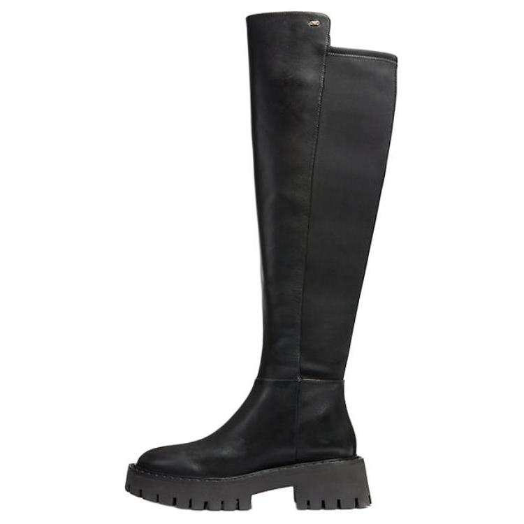 MICHAEL KORS Asher Leather Knee high Boots 5CM Women's Black