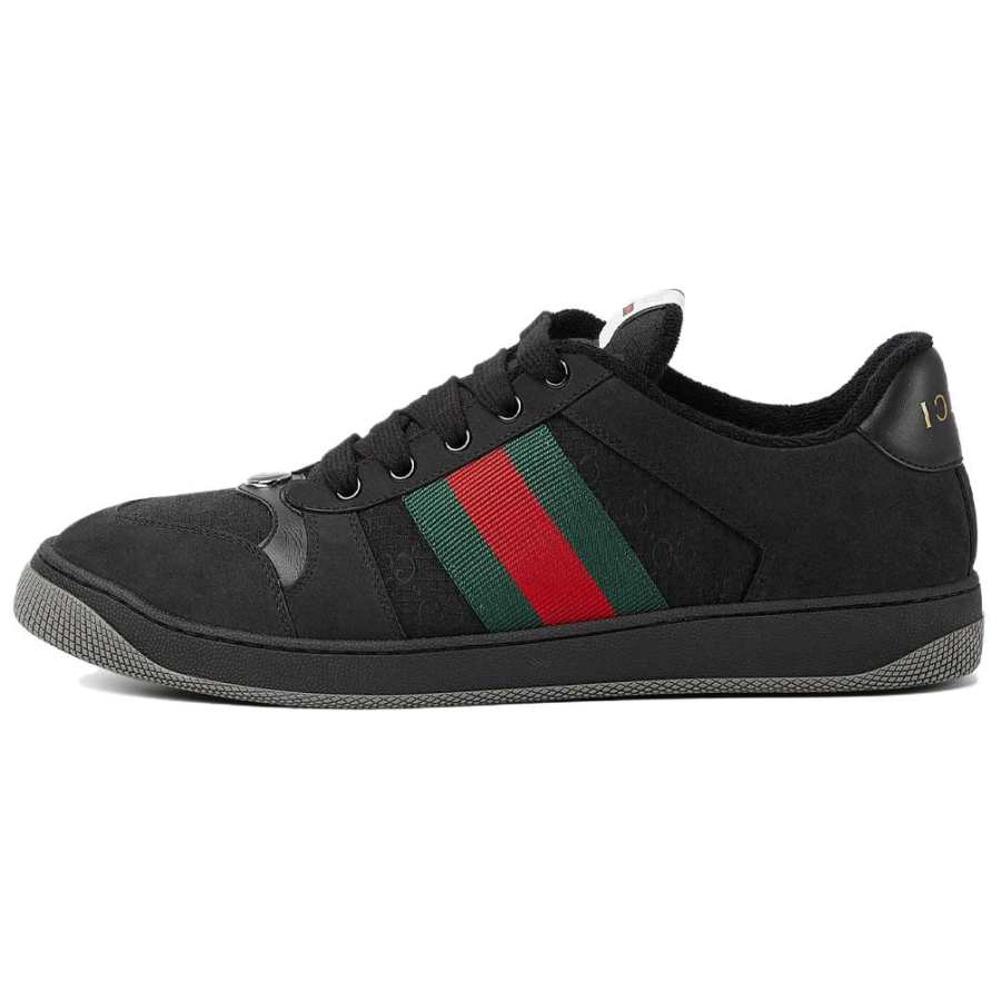 GUCCI Screener GG Canvas Low top Skateboard Shoes Men's Black