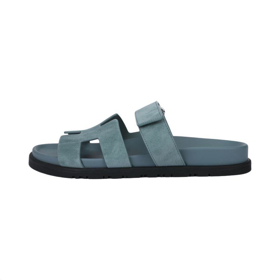 HERMES HERMES Chypre Slide Slippers Women's Blue