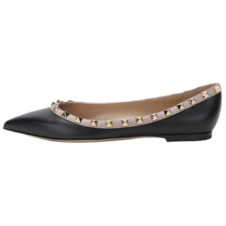 Valentino Rockstud Flat Shoes Women's Casual Shoes Women's Black