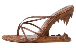 GCDS Morso Leather Flip Flops 11cm Women's Brown