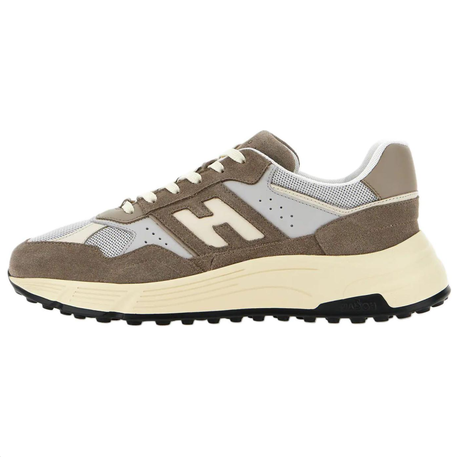 HOGAN Hyperlight Leather Low top Casual Shoes Men's Brown Gray