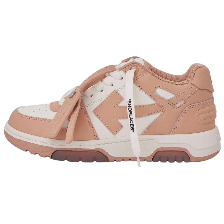 OFF-WHITE OFF WHITE Out Of Office 'OOO' Calf Leather Low Tops Light Brown Women's
